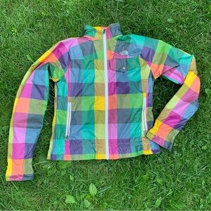 The North Face Rainbow Plaid Windbreaker Medium Womens